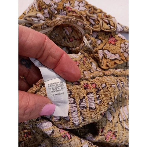 Aerie Cute Cropped Floral Fall Boho Y2K Fall Colored Top Large - Picture 4 of 7